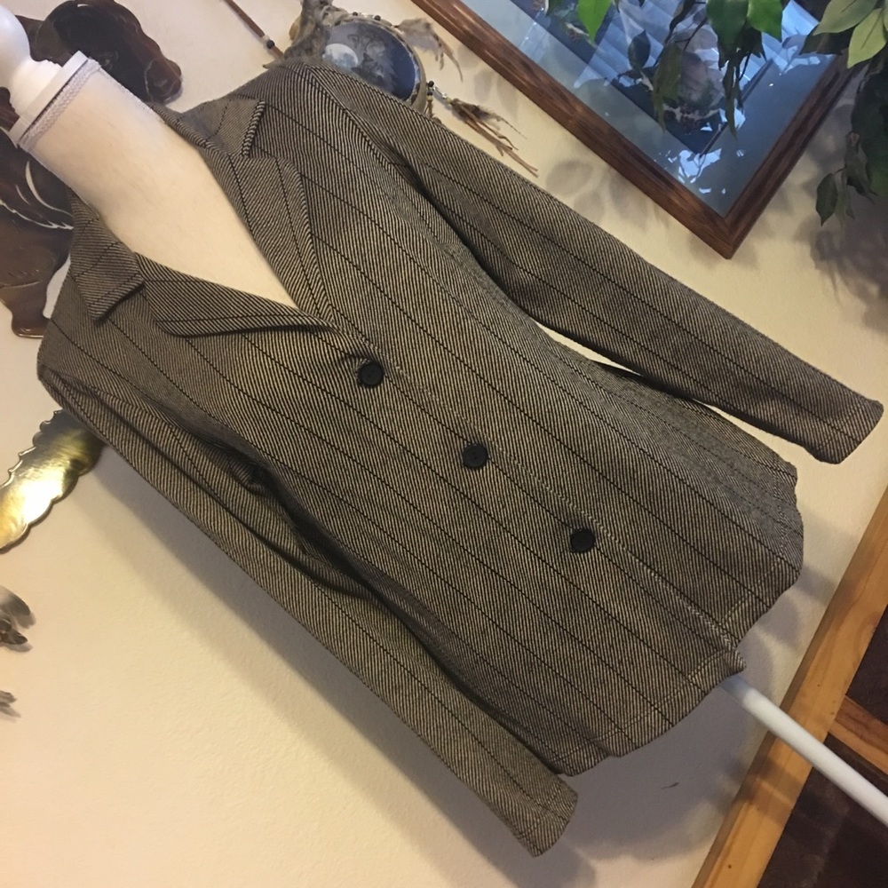 Ingredients Tan/Black Pattern Button Front Jacket - image 2